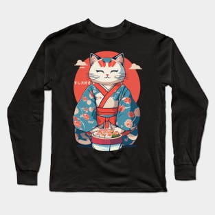 Cute Cat Sushi Daisuki Long Sleeve T-Shirt